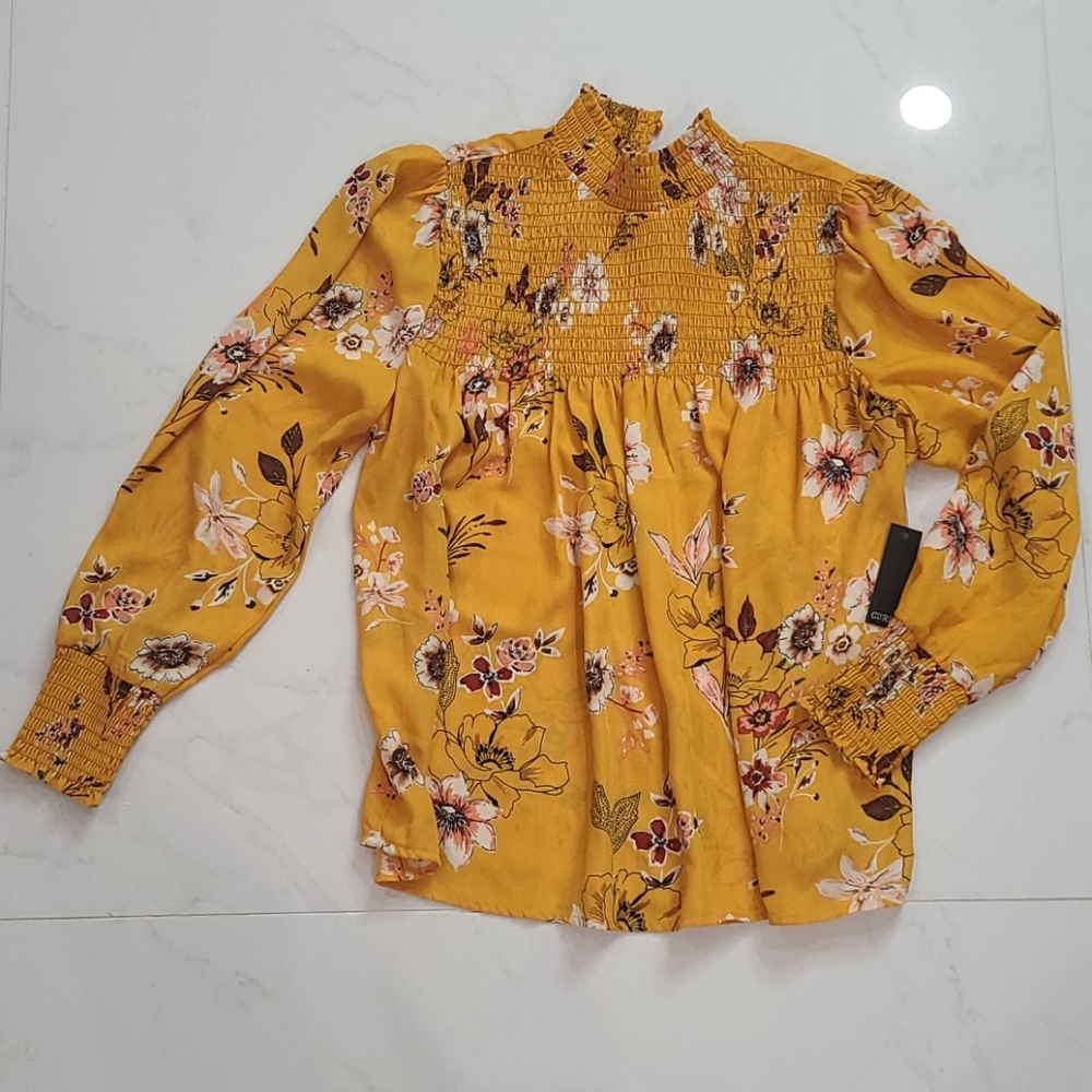 Woven long sleeve blause floral